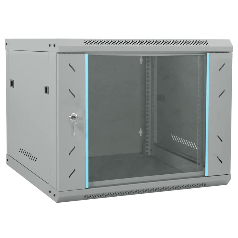 Afbeelding laden in galerijviewer, Vidaxl netwerk kabinet met opslag grijs 60 x 60 x 50 cm staal