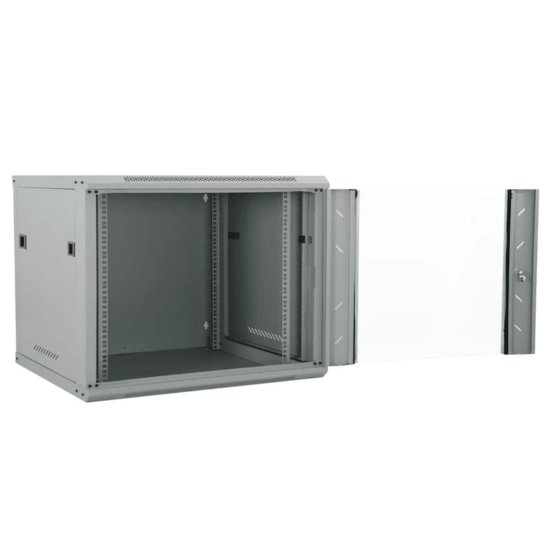 Afbeelding laden in galerijviewer, Vidaxl netwerk kabinet met opslag grijs 60 x 60 x 50 cm staal