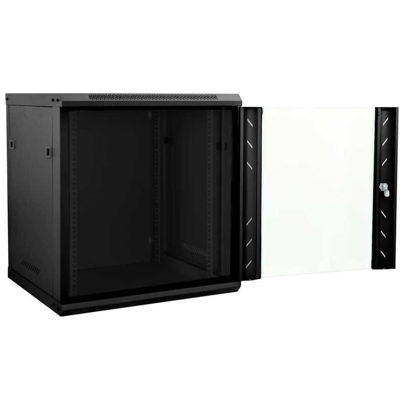 Chargez l'image dans la visionneuse de la galerie, Vidaxl netwerk kabinet met opslag zwart 60 x 45 x 65 cm staal
