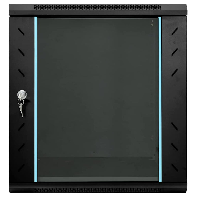 Chargez l'image dans la visionneuse de la galerie, Vidaxl netwerk kabinet met opslag zwart 60 x 45 x 65 cm staal