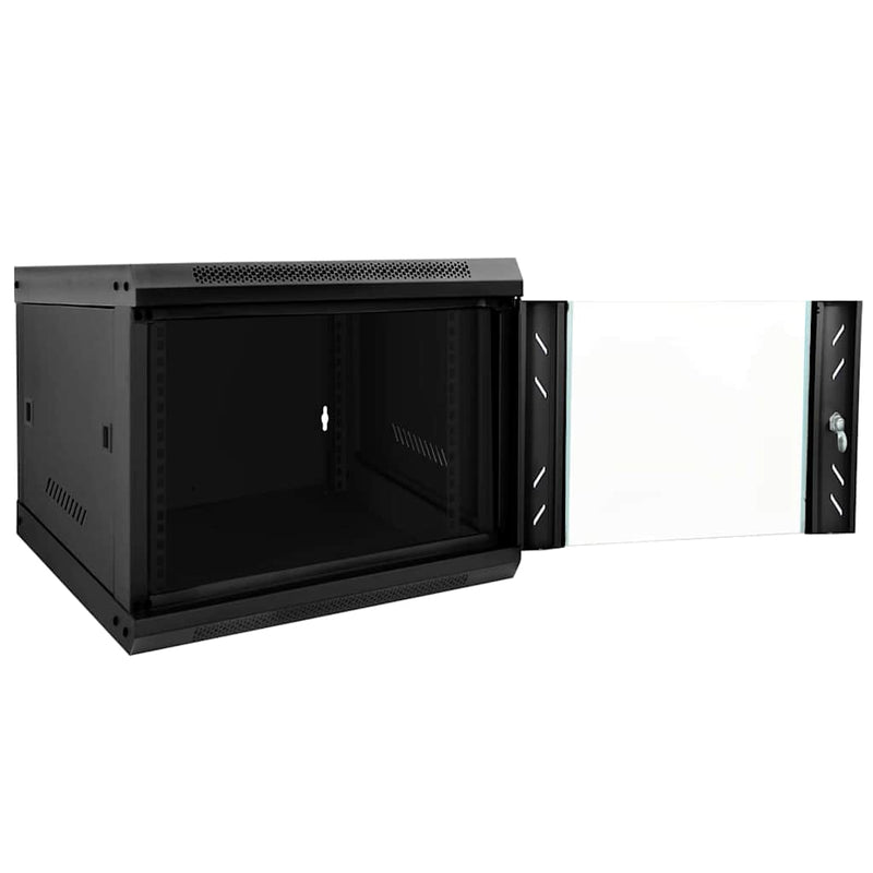 Chargez l'image dans la visionneuse de la galerie, Vidaxl netwerk kabinet met opslag zwart 53 x 60 x 45 cm staal