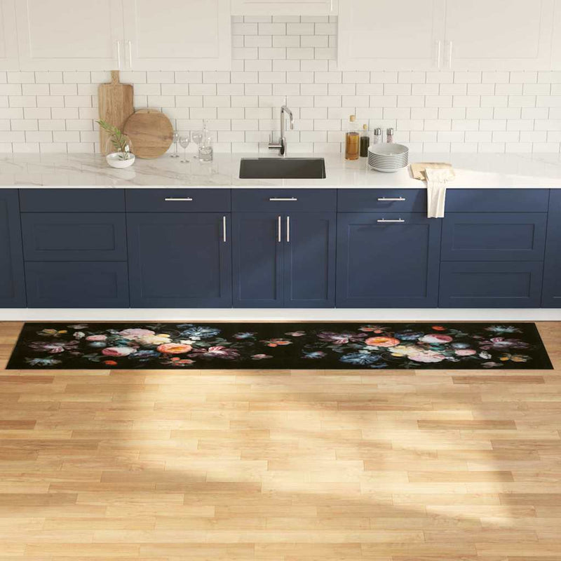 ギャラリービューアに画像をロードする, Vidaxl keuken vloerkleed zwart 300 x 60 cm fluweel