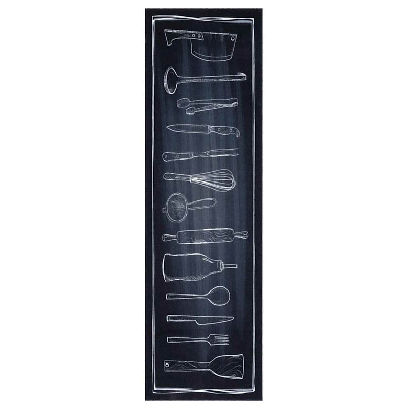 Afbeelding laden in galerijviewer, Vidaxl keuken vloerkleed zwart 150 x 45 cm fluweel
