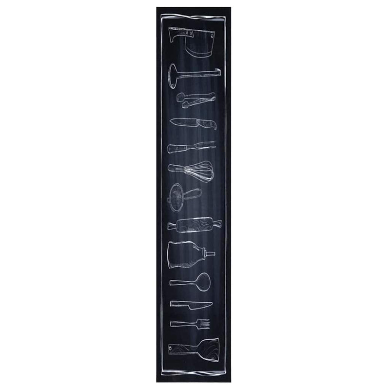Afbeelding laden in galerijviewer, Vidaxl keuken vloerkleed zwart 300 x 60 cm fluweel