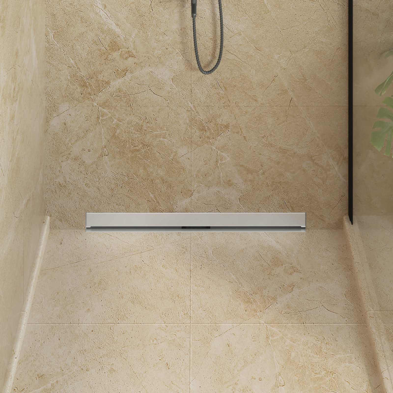 ギャラリービューアに画像をロードする, Vidaxl wandgemonteerde douche afvoer zilver 80 cm roestvrij staal 304