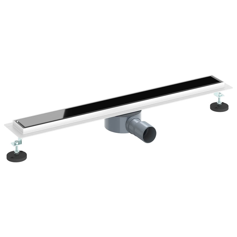Chargez l'image dans la visionneuse de la galerie, Vidaxl doucheafvoer glasdeksel met 360° sifon zwart 70 cm