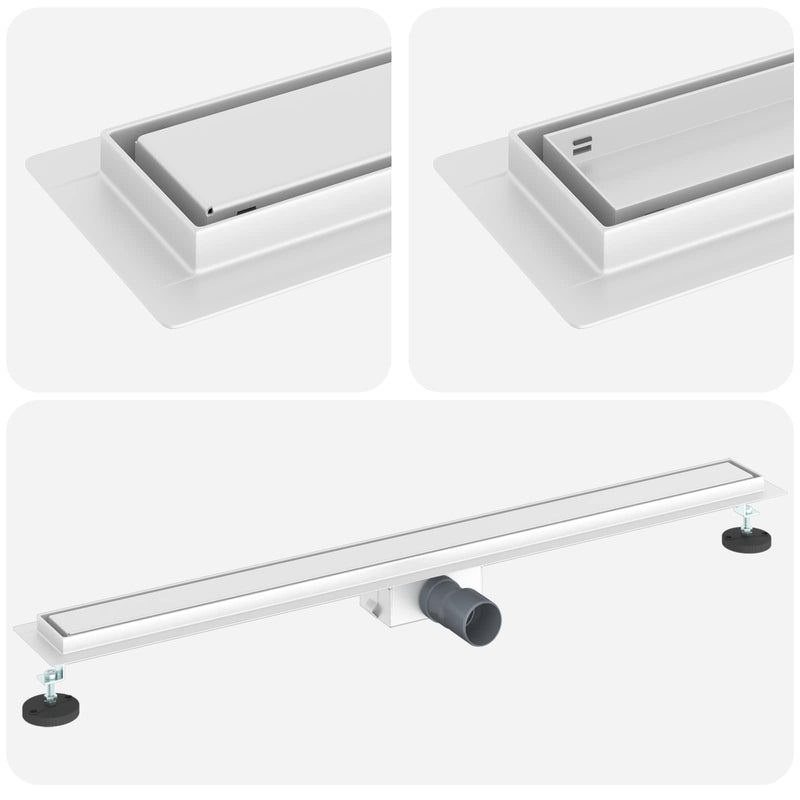 Afbeelding laden in galerijviewer, Vidaxl 2 in 1 doucheafvoer zilver 100 cm roestvrij staal 304