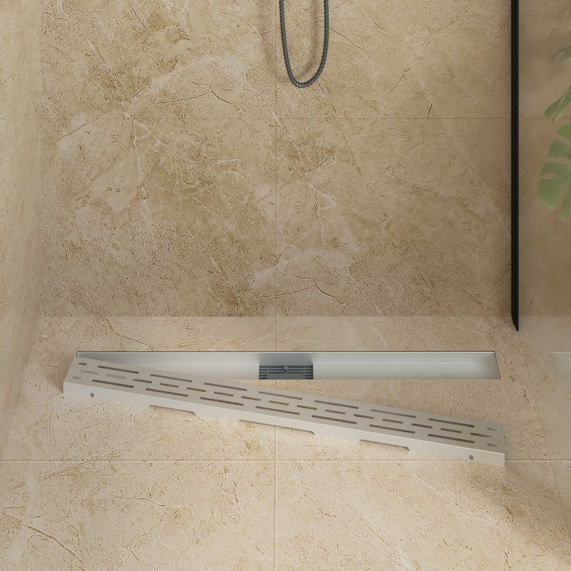 ギャラリービューアに画像をロードする, Vidaxl doucheafvoer met lijndesign zilver 100 cm roestvrij staal 304