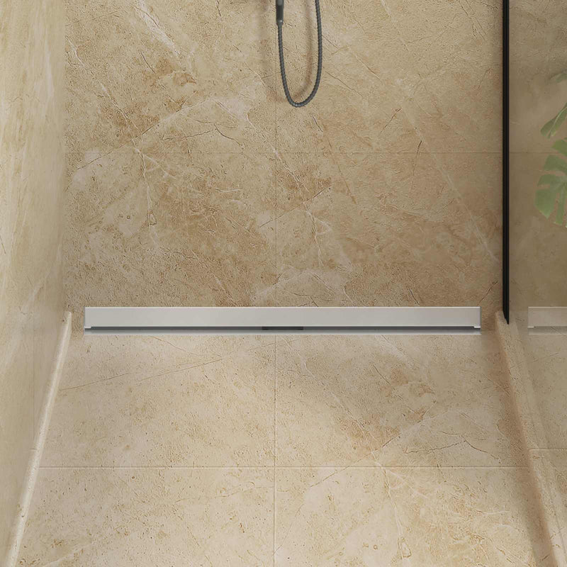 Afbeelding laden in galerijviewer, Vidaxl wandgemonteerde douche afvoer zilver 100 cm roestvrij staal 304
