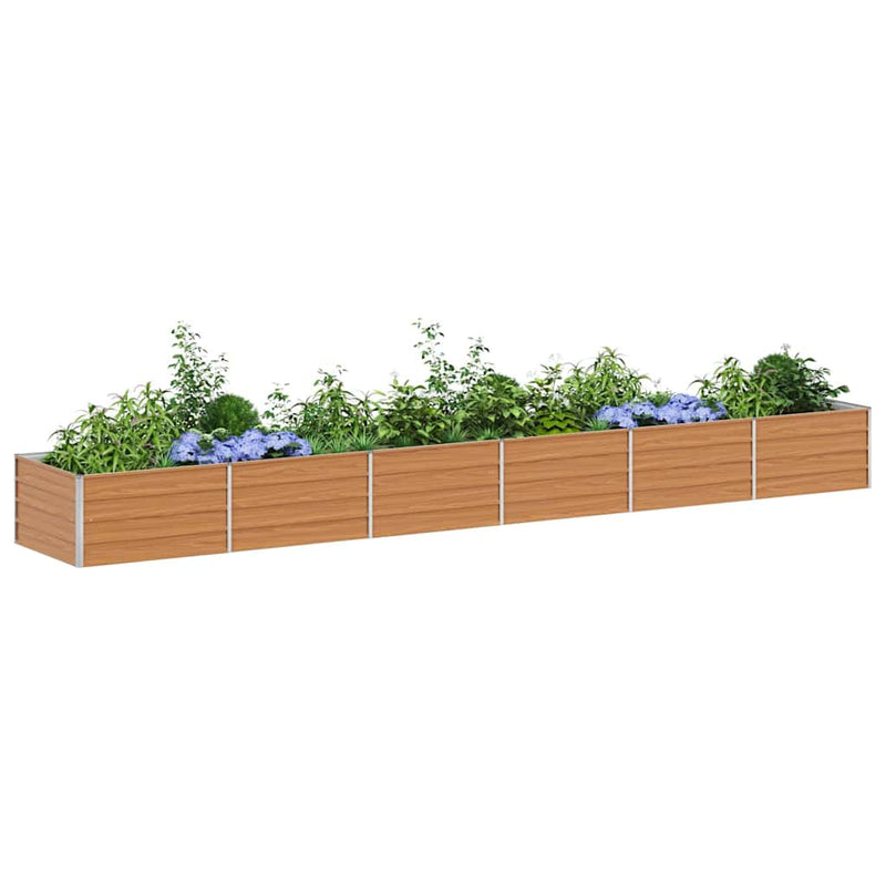 Afbeelding laden in galerijviewer, Vidaxl verhoogde plantenbak licht bruin 480 x 80 x 45 cm