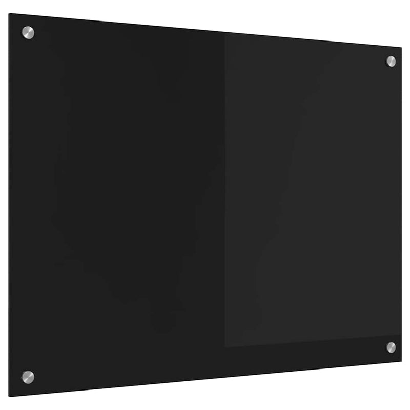 Chargez l'image dans la visionneuse de la galerie, Vidaxl keuken achterwand zwart 80 x 60 cm gehard glas