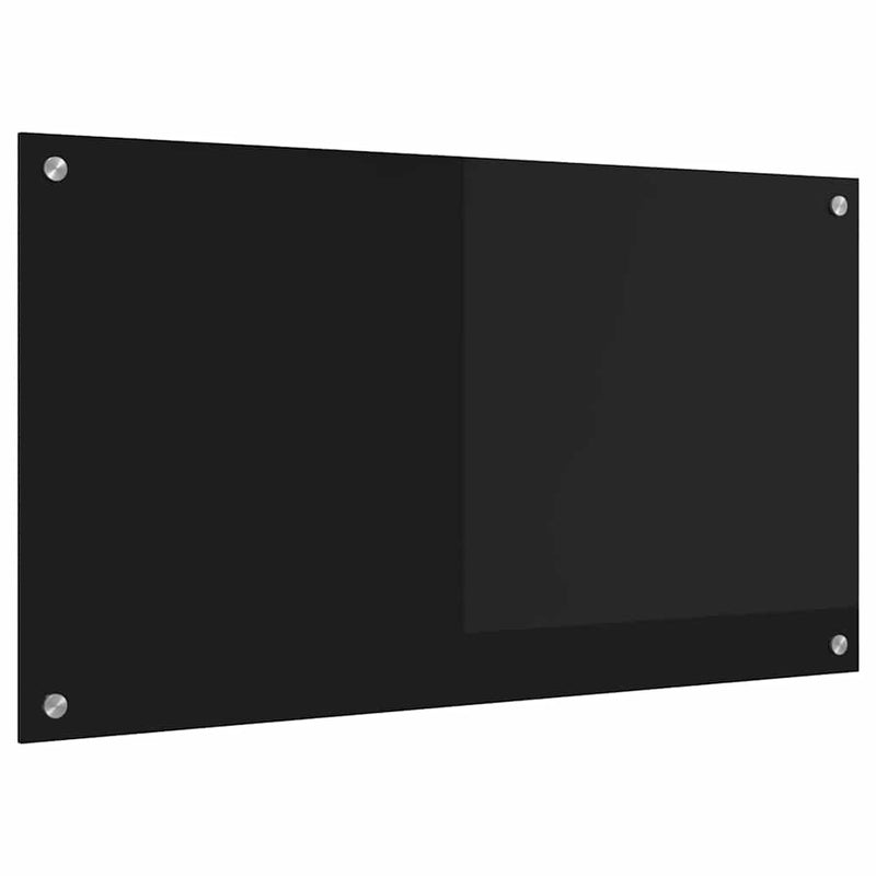 Chargez l'image dans la visionneuse de la galerie, Vidaxl keuken achterwand zwart 90 x 50 cm gehard glas