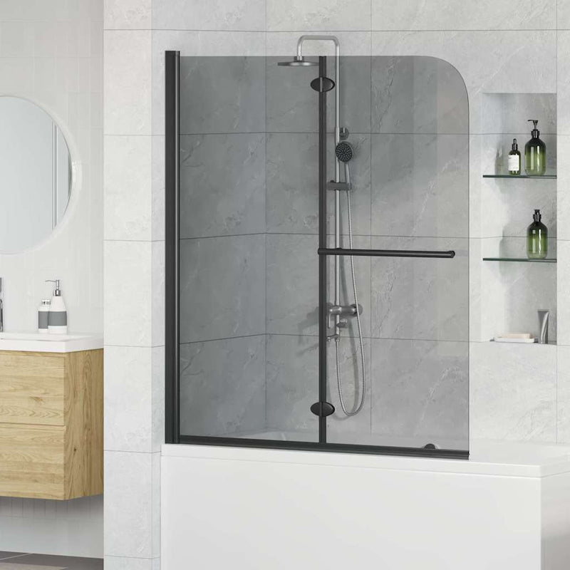 ギャラリービューアに画像をロードする, Vidaxl douche omhulsel zwart 95 x 140 cm esg-glas en aluminium
