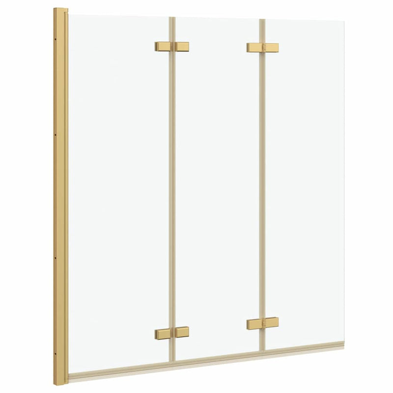 Afbeelding laden in galerijviewer, Vidaxl douche omhulsel goud 130 x 138 cm esg-glas en aluminium