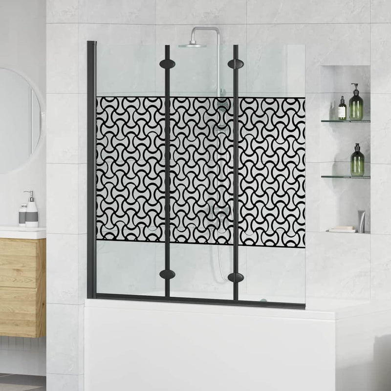 ギャラリービューアに画像をロードする, Vidaxl douche omhulsel zwart en transparant 130 x 130 cm gehard glas