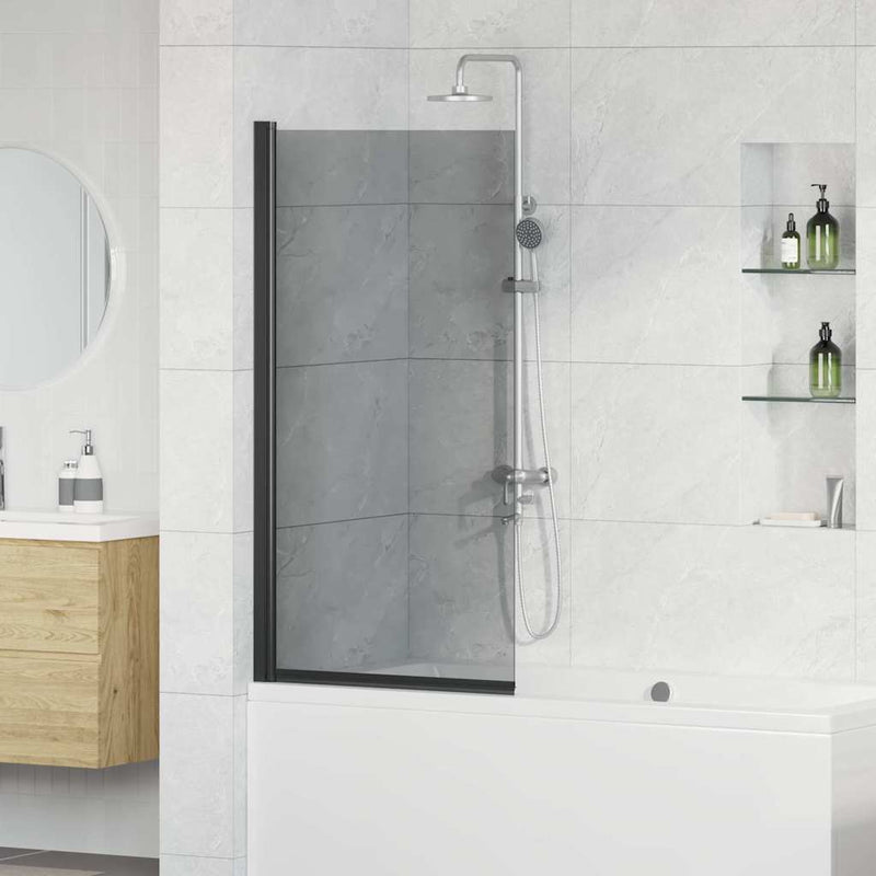 ギャラリービューアに画像をロードする, Vidaxl bad douchescreen zwart 68 x 130 cm gehard glas