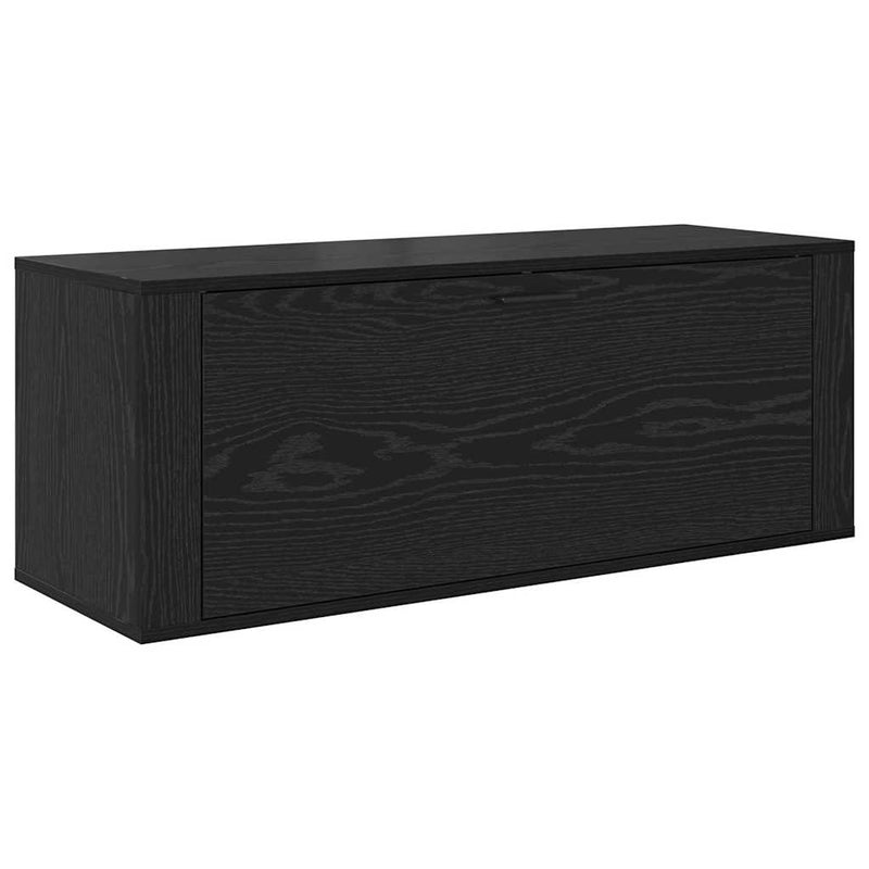 Afbeelding laden in galerijviewer, Vidaxl schoenenkast zwart eiken 100 x 35 x 38 cm bewerkt hout