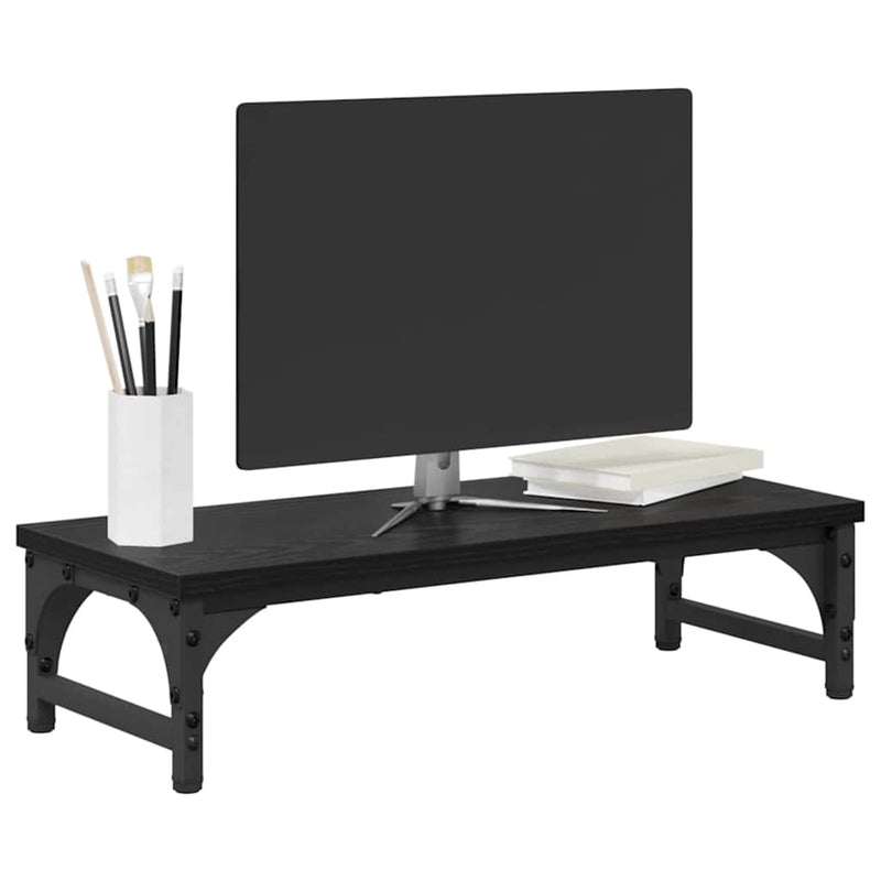ギャラリービューアに画像をロードする, Vidaxl monitor stand zwart eiken 55 x 23 x 14 cm bewerkt hout