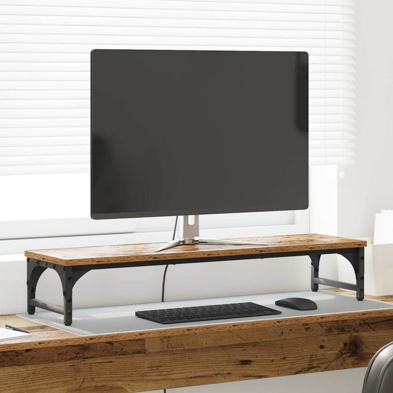 ギャラリービューアに画像をロードする, Vidaxl monitor stand oud hout 85 x 23 x 15,5 cm bewerkt hout