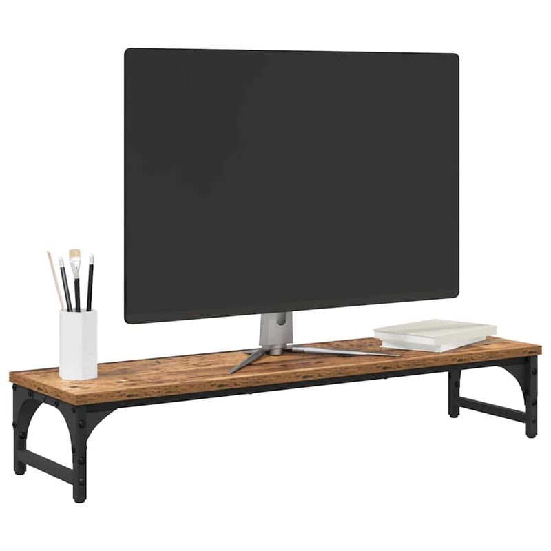ギャラリービューアに画像をロードする, Vidaxl monitor stand oud hout 85 x 23 x 15,5 cm bewerkt hout