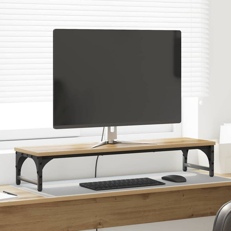 ギャラリービューアに画像をロードする, Vidaxl monitor stand artisan eiken 85 x 23 x 15,5 cm bewerkt hout