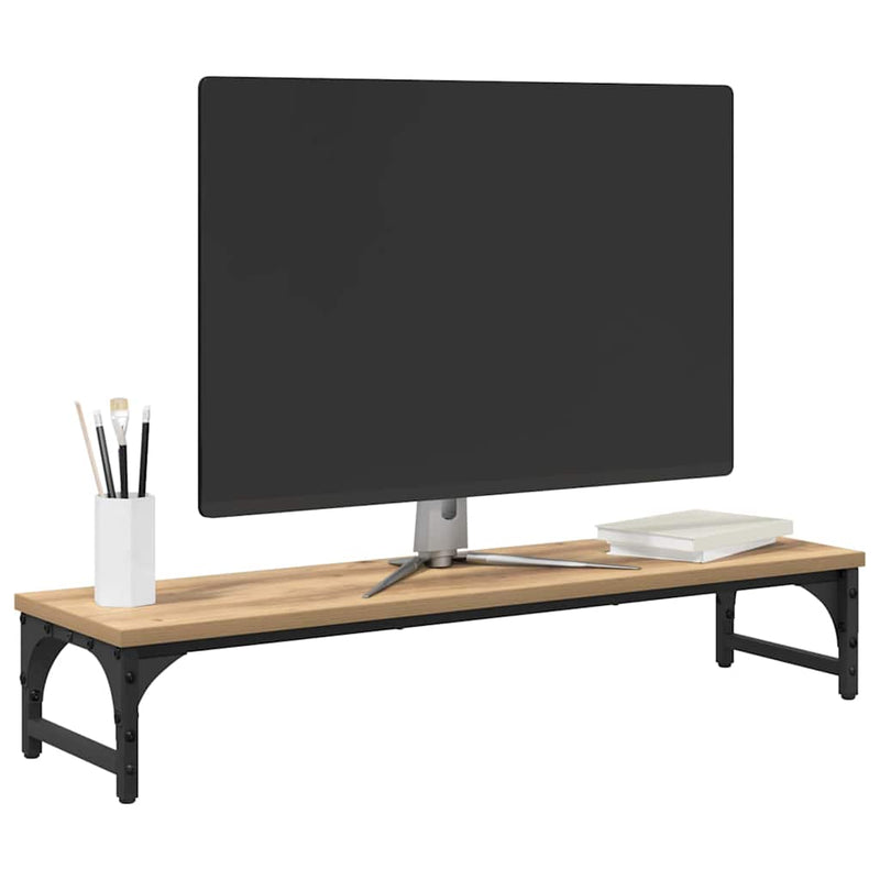 ギャラリービューアに画像をロードする, Vidaxl monitor stand artisan eiken 85 x 23 x 15,5 cm bewerkt hout