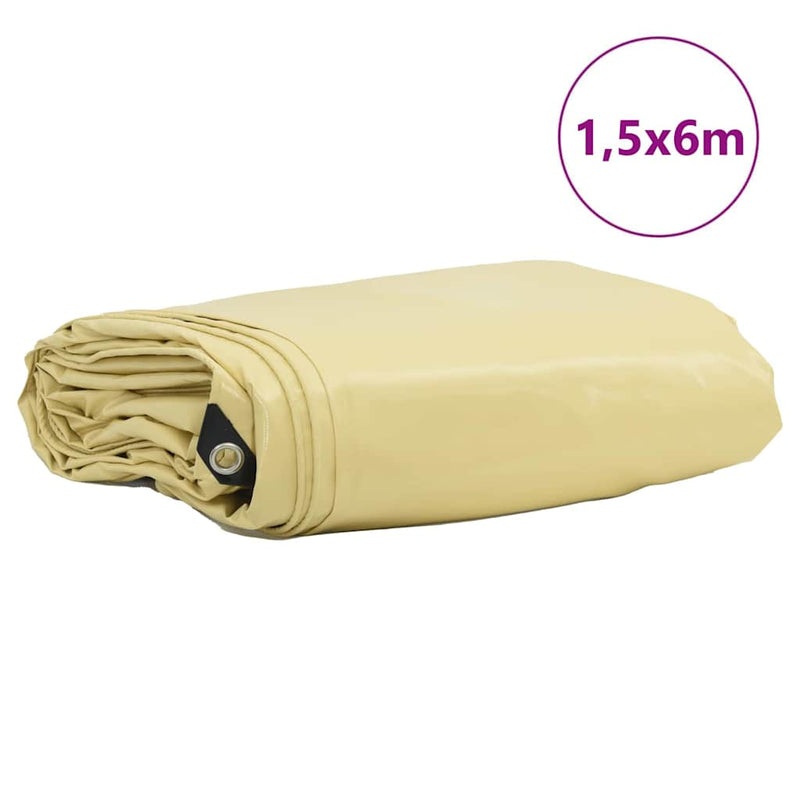Chargez l'image dans la visionneuse de la galerie, Vidaxl zeil 650g m² beige 1,5 x 6 m canvas met pvc-coating