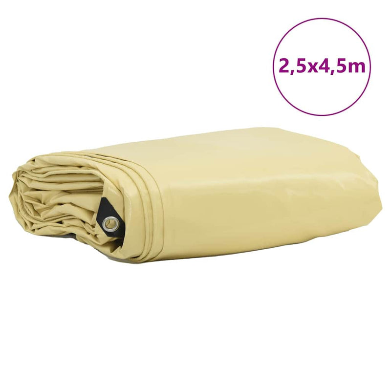 Afbeelding laden in galerijviewer, Vidaxl zeil 650g m² beige 2,5 x 4,5 m canvas met pvc-coating