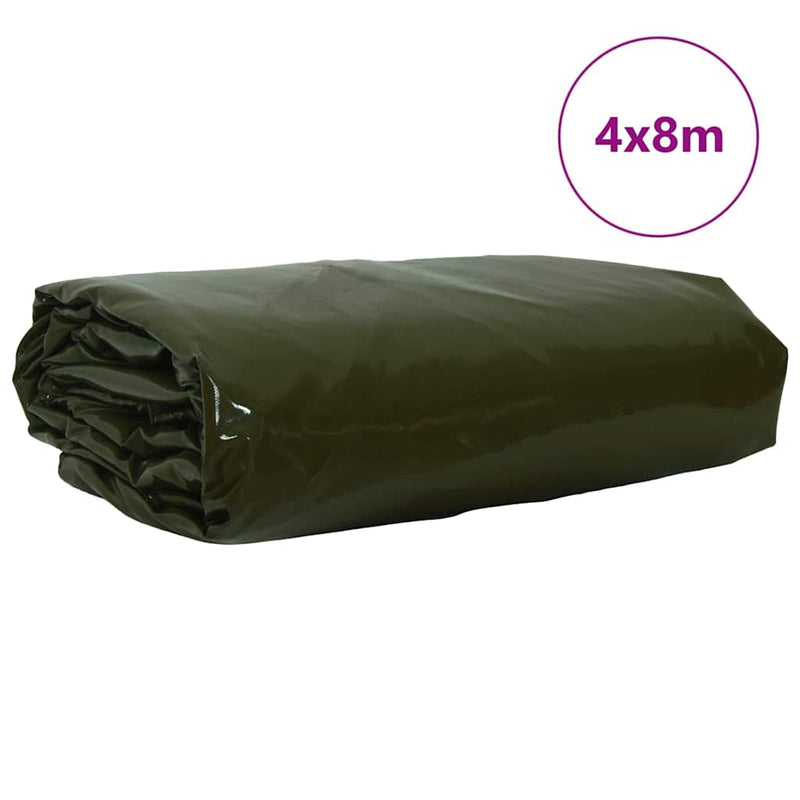 Afbeelding laden in galerijviewer, Vidaxl zeil 650g m² olijf groen 4 x 8 m canvas met pvc-coating