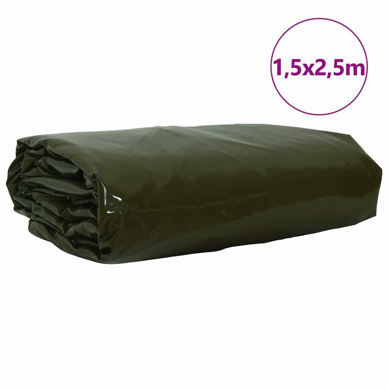Afbeelding laden in galerijviewer, Vidaxl zeil 650g m² olijf groen 1,5 x 2,5 m canvas met pvc-coating