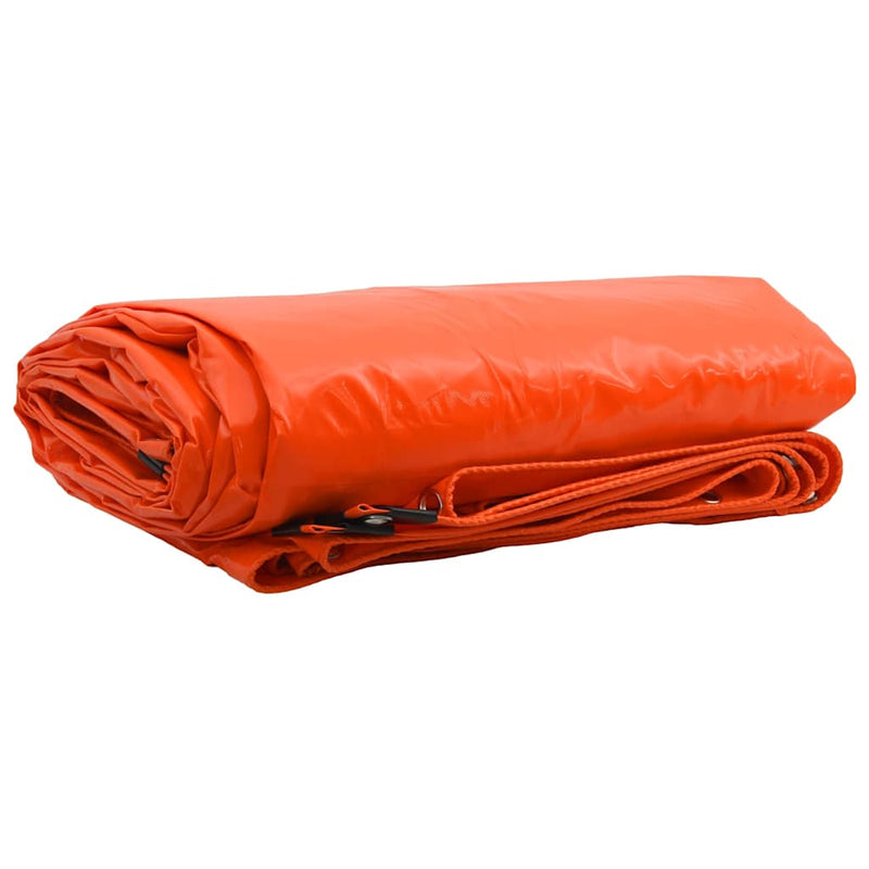 Afbeelding laden in galerijviewer, Vidaxl zeil 650g m² oranje 4 x 4 m canvas met pvc-coating