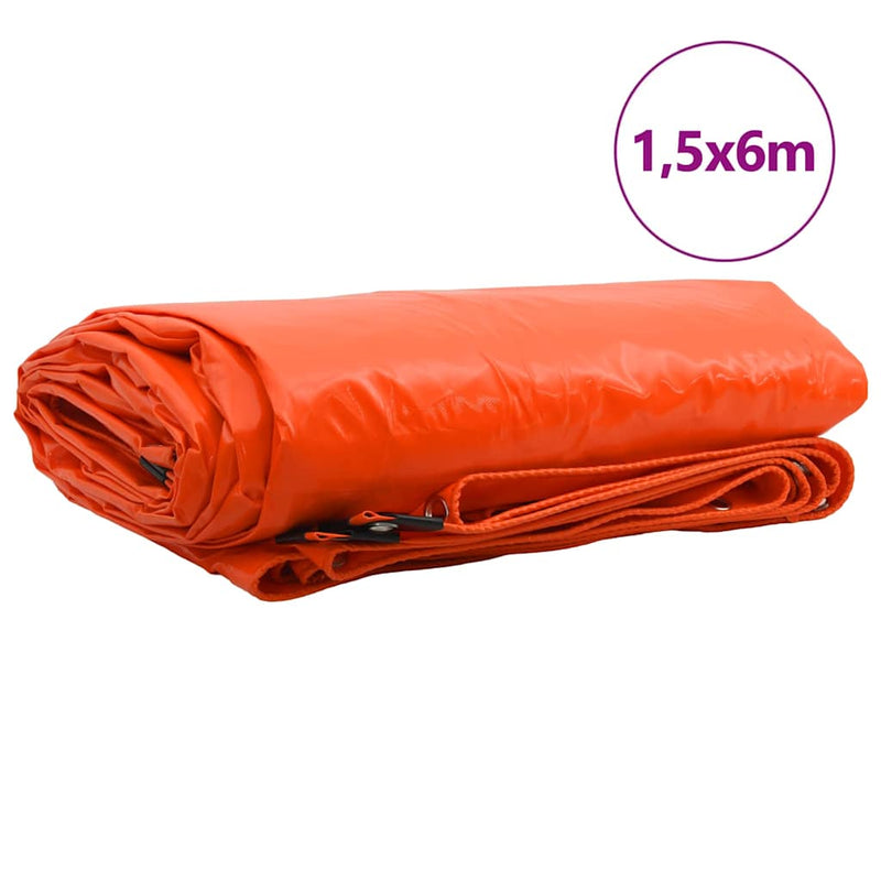 Afbeelding laden in galerijviewer, Vidaxl zeil 650g m² oranje 1,5 x 6 m canvas met pvc-coating