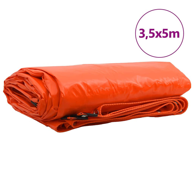 Afbeelding laden in galerijviewer, Vidaxl zeil 650g m² oranje 3,5 x 5 m canvas met pvc-coating