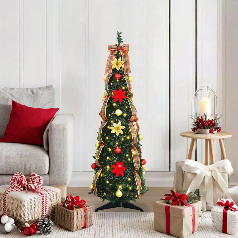 Chargez l'image dans la visionneuse de la galerie, Vidaxl kunstkerstboom met 50 led met standaard groen 125 cm pvc
