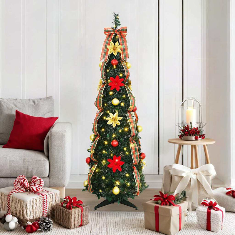 ギャラリービューアに画像をロードする, Vidaxl kunstkerstboom met 100 led met standaard groen 155 cm pvc