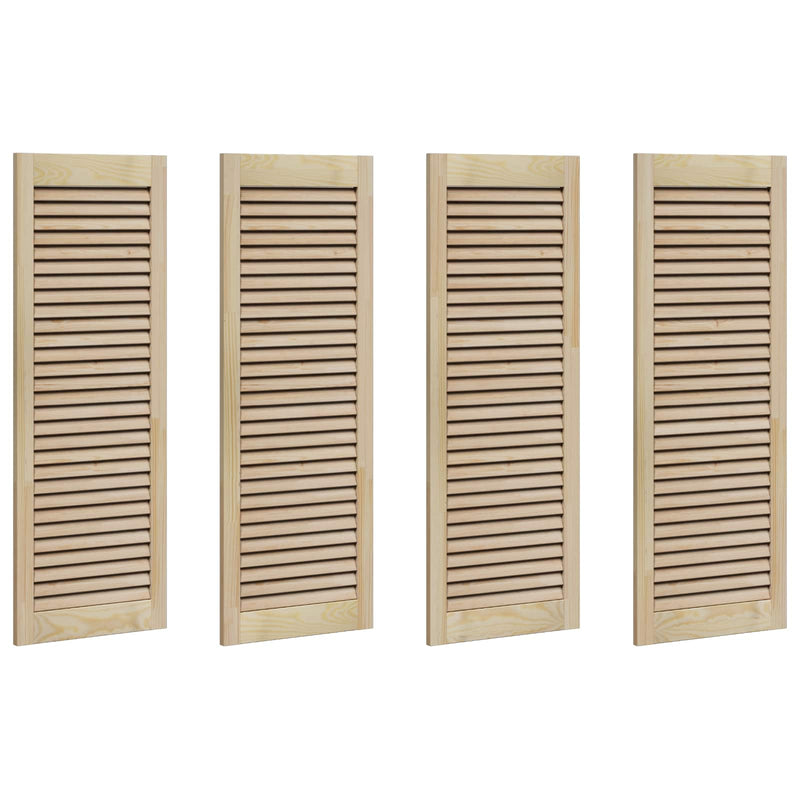 Chargez l'image dans la visionneuse de la galerie, Vidaxl kastdeur 4 pcs naturel 110 x 2,1 x 39,5 cm massief grenenhout