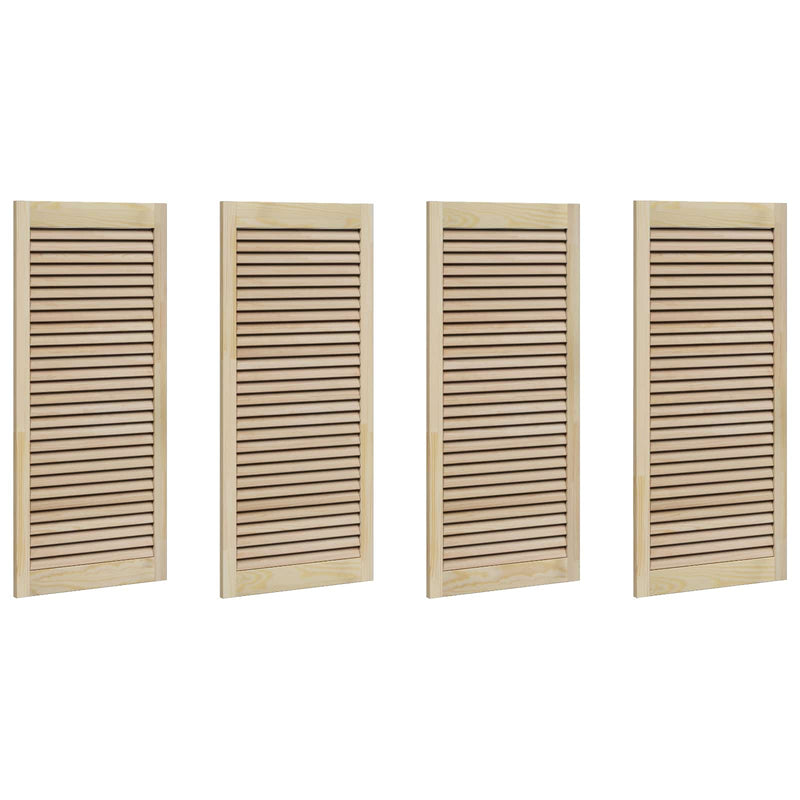 ギャラリービューアに画像をロードする, Vidaxl kastdeur 4 pcs naturel 110 x 2 x 49,5 cm massief grenenhout