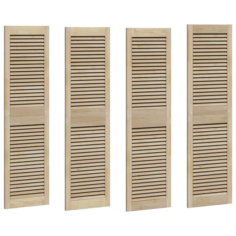 Chargez l'image dans la visionneuse de la galerie, Vidaxl kastdeur 4 pcs naturel 140,5 x 2,1 x 39,5 cm massief grenenhout