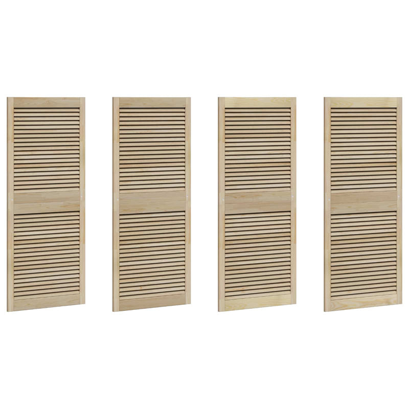 Chargez l'image dans la visionneuse de la galerie, Vidaxl kastdeur 4 pcs naturel 140,5 x 2,1 x 59,5 cm massief grenenhout