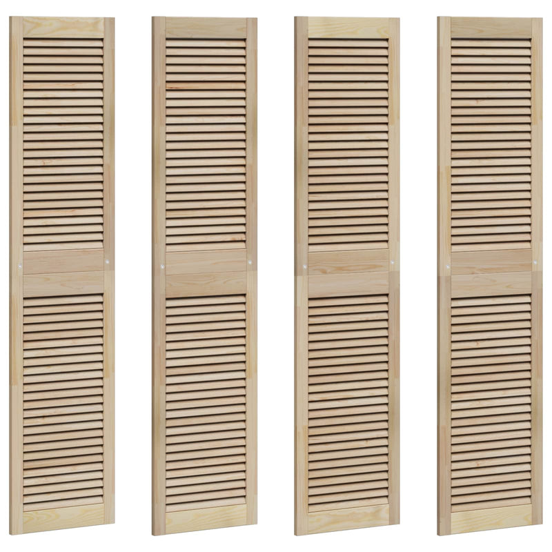ギャラリービューアに画像をロードする, Vidaxl kastdeur 4 pcs naturel 170 x 2,1 x 39,5 cm massief grenenhout