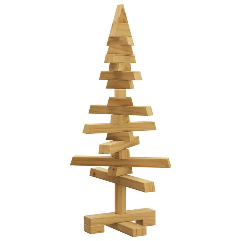 Chargez l'image dans la visionneuse de la galerie, Vidaxl houten kerstboom met standaard bruin 60 cm massief grenenhout