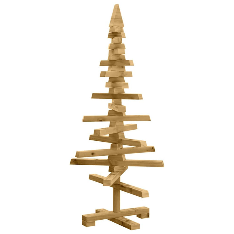 Chargez l'image dans la visionneuse de la galerie, Vidaxl houten kerstboom met standaard bruin 90 cm massief grenenhout