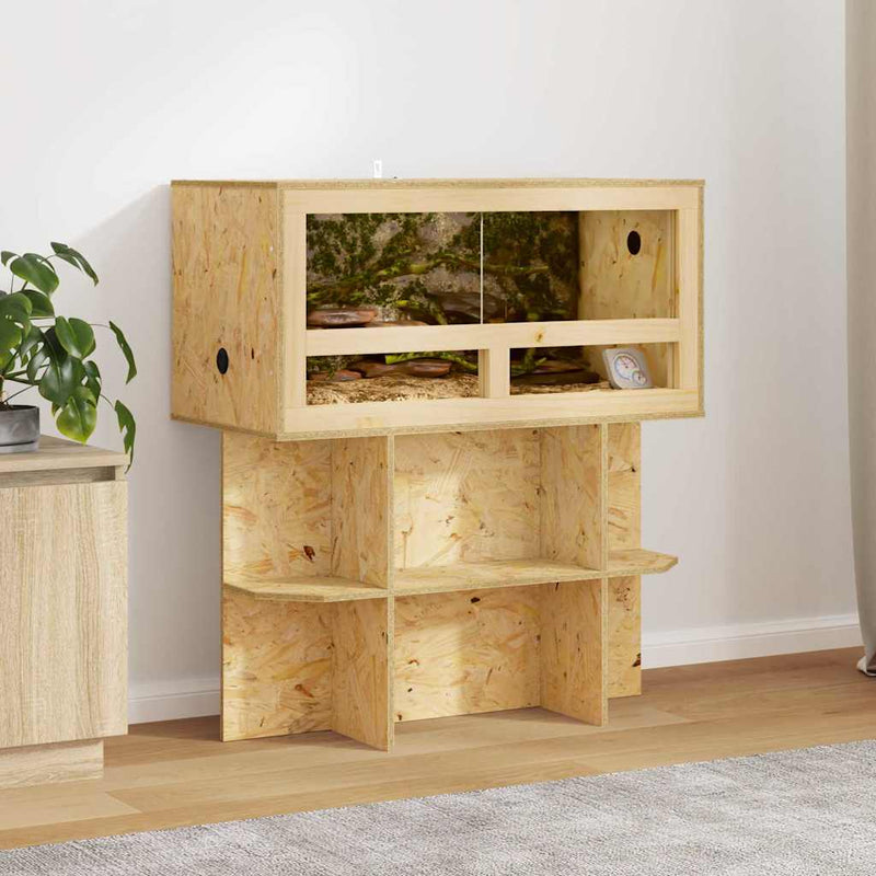 Chargez l'image dans la visionneuse de la galerie, Vidaxl terrariumbasis met plank bruin 80 x 40 x 50 cm osb