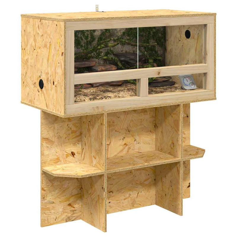 Chargez l'image dans la visionneuse de la galerie, Vidaxl terrariumbasis met plank bruin 80 x 40 x 50 cm osb