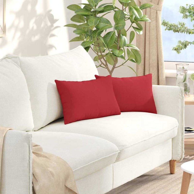Afbeelding laden in galerijviewer, Vidaxl sofa kussens 2 pcs rood 50 x 30 cm stof