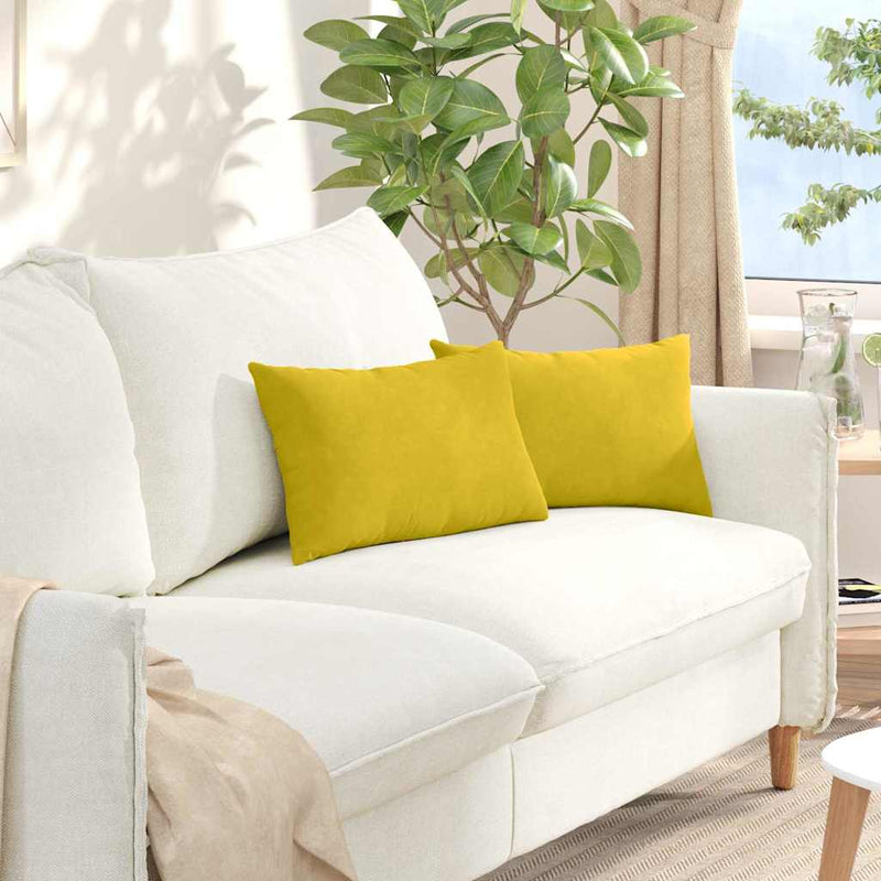 Chargez l'image dans la visionneuse de la galerie, Vidaxl sofa kussens 2 stuks geel 50 x 30 cm cordstof