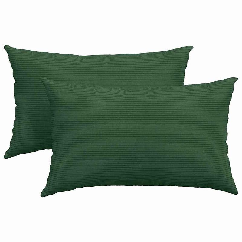 Afbeelding laden in galerijviewer, Vidaxl sofa kussens 2 stuks donkergroen 50 x 30 cm cordstof