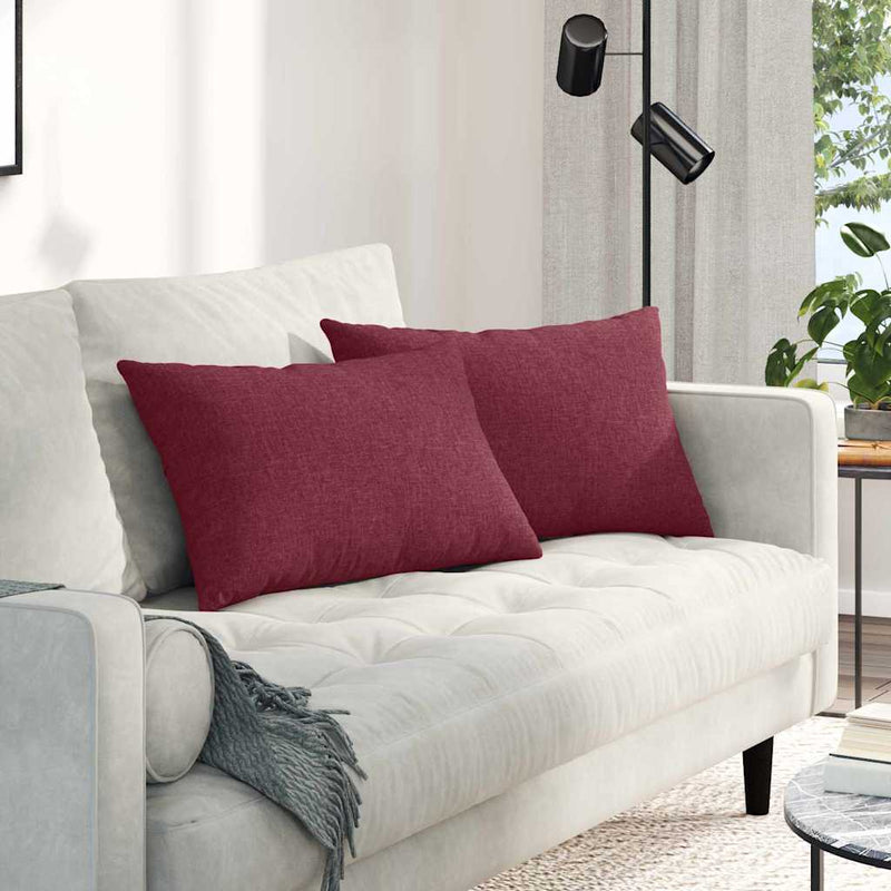 Chargez l'image dans la visionneuse de la galerie, Vidaxl sofa kussens 2 pcs wijnrood 60 x 40 cm stof