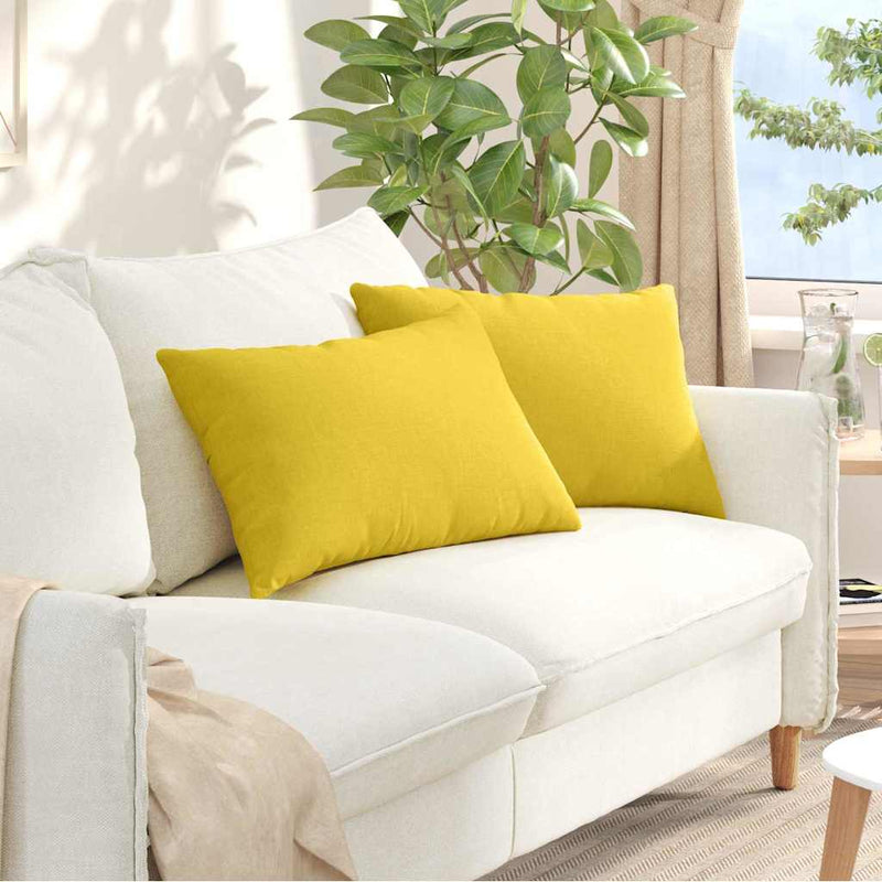 ギャラリービューアに画像をロードする, Vidaxl sofa kussens 2 pcs lichtgeel 60 x 40 cm stof