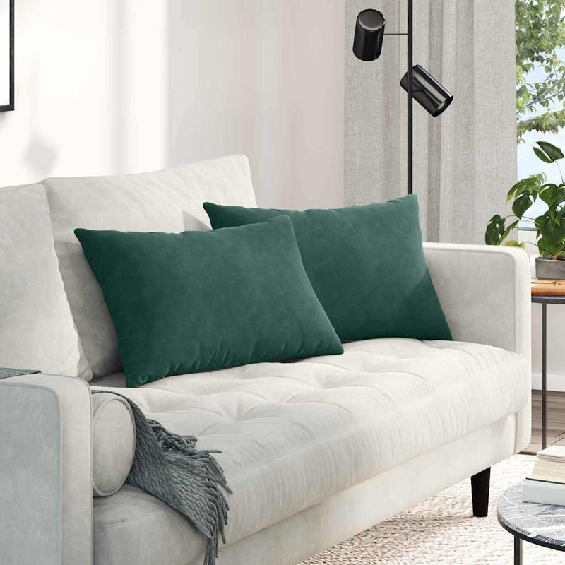 Chargez l'image dans la visionneuse de la galerie, Vidaxl sofa kussens 2 stuks donkergroen 60 x 40 cm cordstof